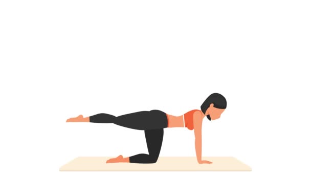 Glute kick back exercise. Female workout on mat — Stock Video © DimaOris #550636906 Glute kick back exercise. Female workout on mat — Stock Video © DimaOris #550636906
