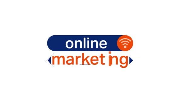 Online Marketing Testo Animato Sfondo Bianco — Video Stock