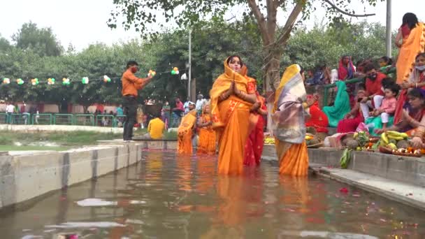 Delhi Nueva Delhi Diciembre 202 Grupo Mujeres Indias Vestido Tradicional — Vídeos de Stock