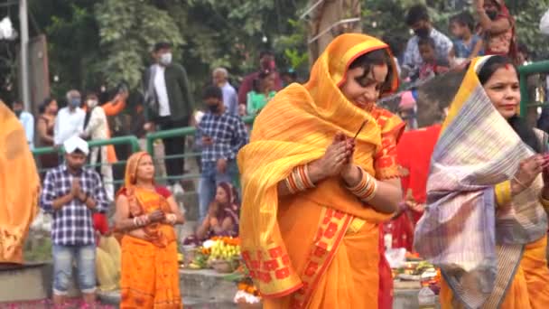 Delhi Nueva Delhi Diciembre 202 Grupo Mujeres Indias Vestido Tradicional — Vídeos de Stock