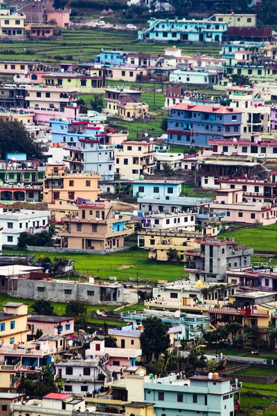 Tiro Cidade Desenvolvida Situada Vale Uttarakhand Paisagem Tiro Bageshwar Cidade — Fotografia de Stock