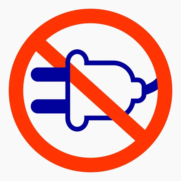 Electric Plug Ban Icon Plug Energy Forbidden Connect Electrical Network — Archivo Imágenes Vectoriales