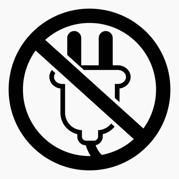 Electric Plug Ban Icon Plug Energy Forbidden Connect Electrical Network — Archivo Imágenes Vectoriales