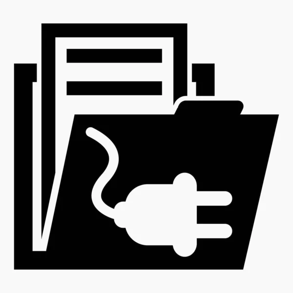 Folder Electric Plug Icon Electricity Bills Documents Connecting Network Notes — Stockový vektor