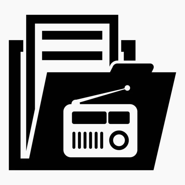 Folder Radio Icon Archive Radio Plays Radio Button Collection Audio — стоковый вектор