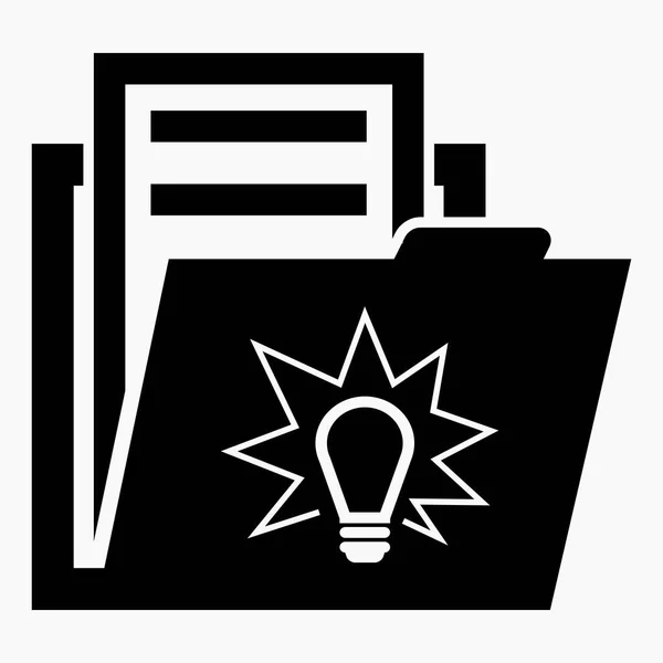 Ikona Složky Žárovky Účty Světlo Sběr Dokumentů Elektřině Ukázka Složky — Stockový vektor