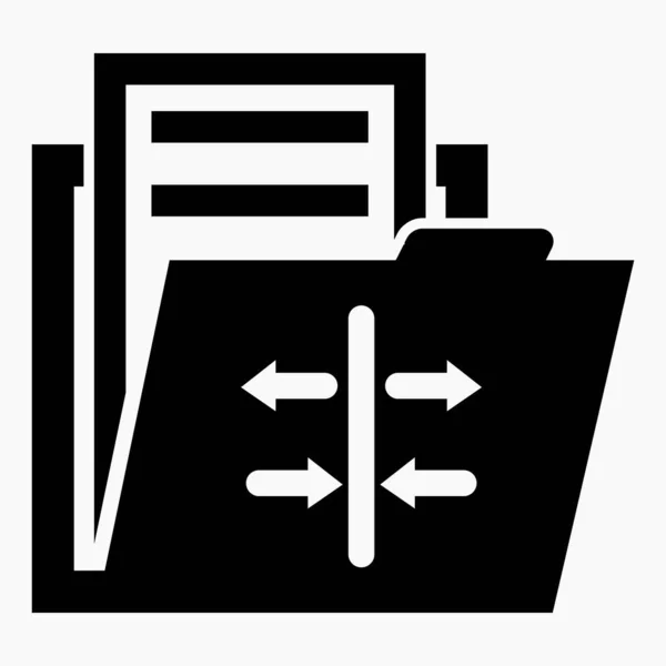 フォルダと矢印アイコン ファイル ドキュメントの更新 事業計画の文書化 技術ベクトルアイコン — ストックベクタ