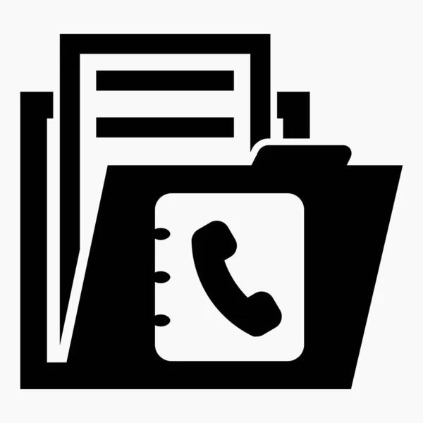 Folder Phone Book Icon Archive Phone Calls Vector Icon — Stockový vektor