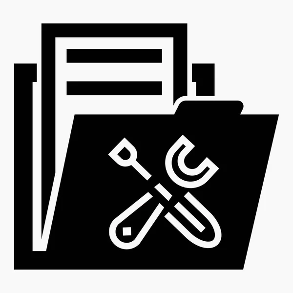 Folder Settings Icon System Installation Type Folder Configuration Vector Icon — Archivo Imágenes Vectoriales