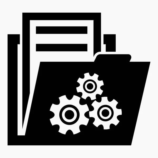 Folder Settings Icon System Installation Type Folder Configuration Vector Icon —  Vetores de Stock