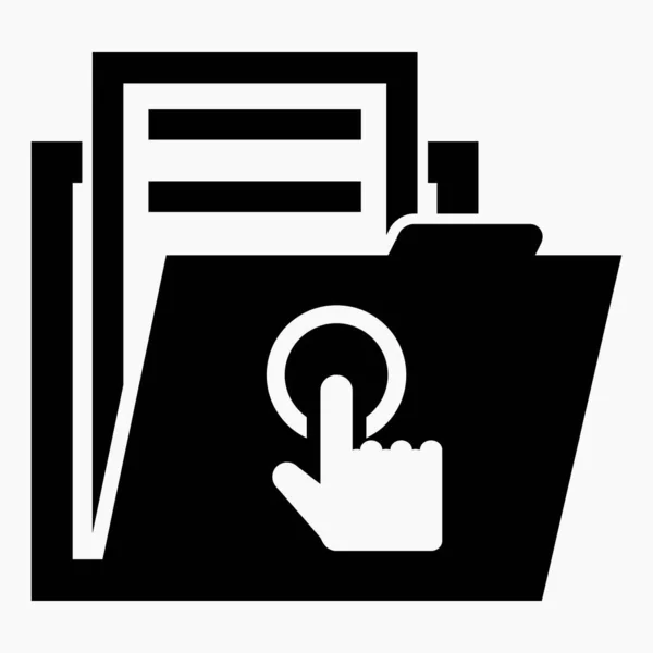 Folder Finger Icon Documents Consider Illustration Opening Files Top Notes — Archivo Imágenes Vectoriales