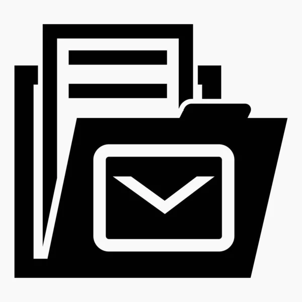 Folder Email Icon Archive Letters History Mail Vector Icon — Stockvektor