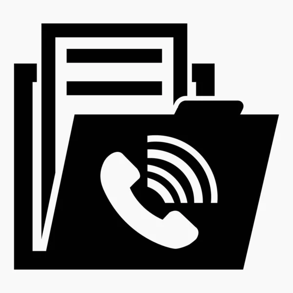 Folder Phone Book Icon Archive Phone Calls Vector Icon — Stockový vektor