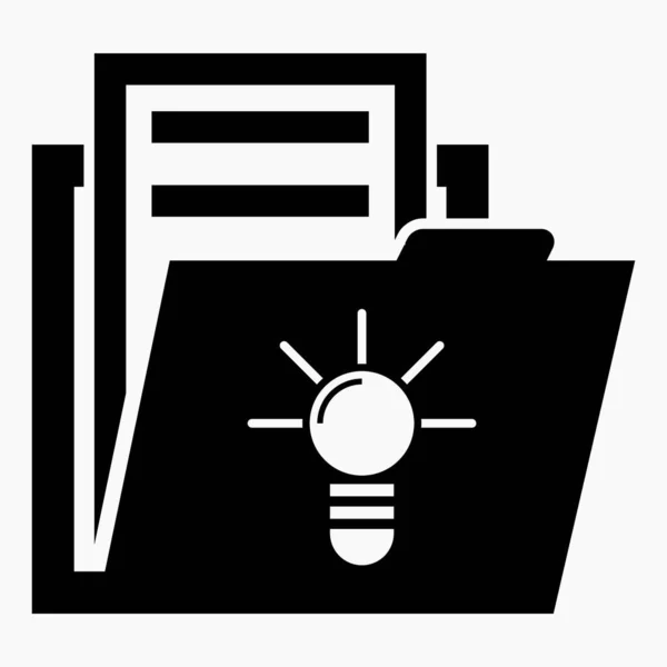 Folder Light Bulb Icon Bills Light Collection Documents Electricity Illustration — Archivo Imágenes Vectoriales