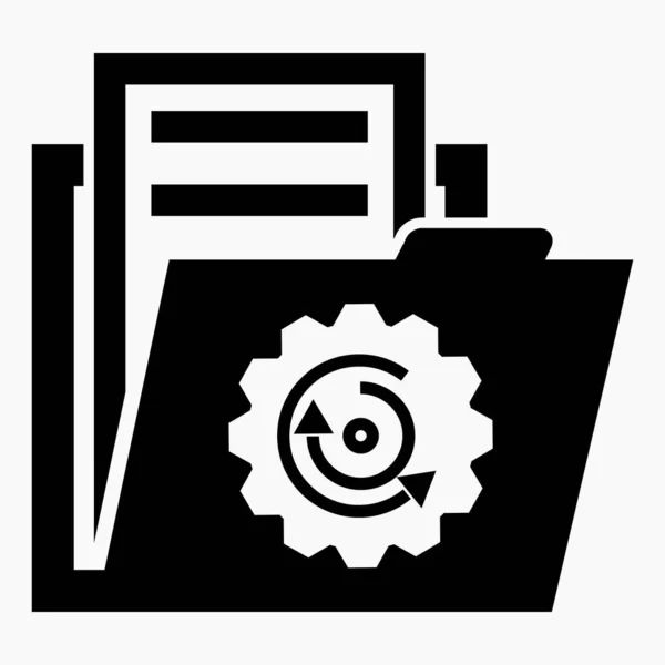 Folder Settings Icon System Installation Type Folder Configuration Vector Icon —  Vetores de Stock