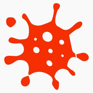 Coronavirus ikonu. SARS-CoV-2 enfeksiyonu. Salgın COVID 19. Bakteri tasviri. Gribin nedensel etkeni. Vektör simgesi