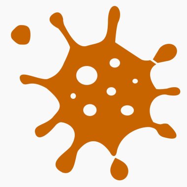 Coronavirus ikonu. SARS-CoV-2 enfeksiyonu. Salgın COVID 19. Bakteri tasviri. Gribin nedensel etkeni. Vektör simgesi