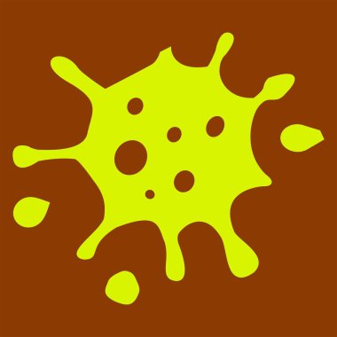 Coronavirus ikonu. SARS-CoV-2 enfeksiyonu. Salgın COVID 19. Bakteri tasviri. Gribin nedensel etkeni. Vektör simgesi