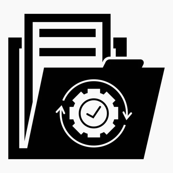 Folder Settings Icon System Installation Type Folder Configuration Vector Icon —  Vetores de Stock