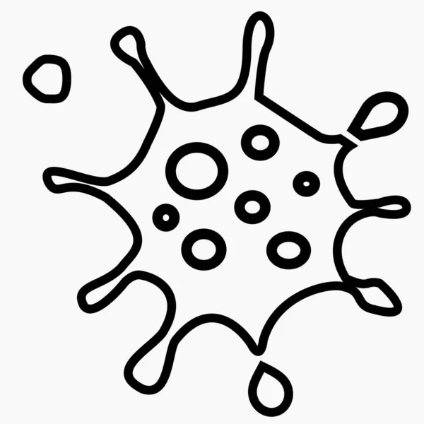 Coronavirus Ikonu Sars Cov Enfeksiyonu Salgın Covid Bakteri Tasviri Gribin — Stok Vektör