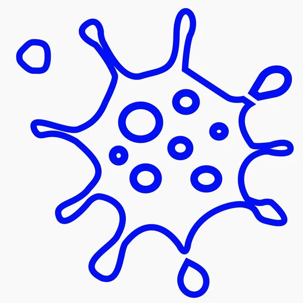 Ikona Koronawirusa Zakażenie Sars Cov Pandemia Covid Ilustracja Bakterii Rysunek — Wektor stockowy