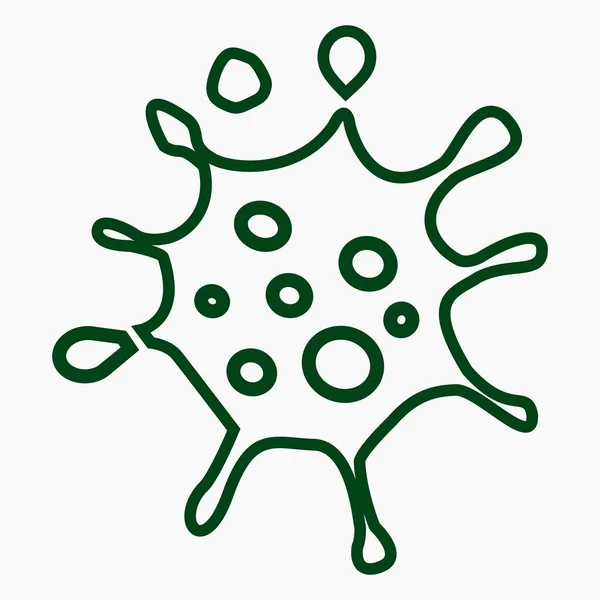 Coronavirus Icoon Sars Cov Infectie Pandemische Covid Illustratie Van Bacteriën — Stockvector