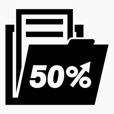 Hisse fiyatlarında% 50 artış. Menkul kıymetlerin değerini arttır. Şirket tahvillerinin yükselişi. Gelir artışı. Vektör simgesi.