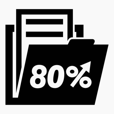 Hisse fiyatlarında% 80 artış. Menkul kıymetlerin değerini arttır. Şirket tahvillerinin yükselişi. Gelir artışı. Vektör simgesi.