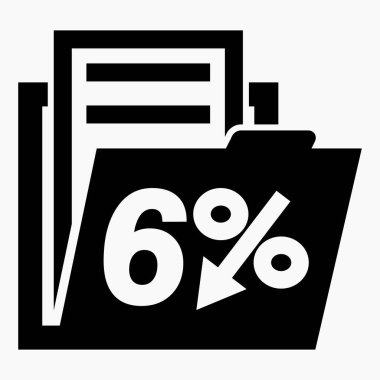 Menkul kıymetlerde% 6 azalma. Hisse fiyatlarında düşüş. Şirket tahvillerinin düşüşü. Gelir azalıyor. Sigorta indirimi. Vektör simgesi.