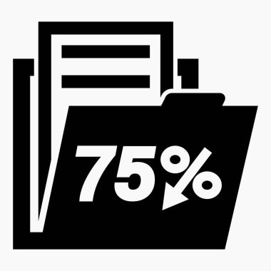 Menkul kıymetlerde% 75 azalma. Hisse fiyatlarında düşüş. Şirket tahvillerinin düşüşü. Gelir azalıyor. Sigorta indirimi. Vektör simgesi.