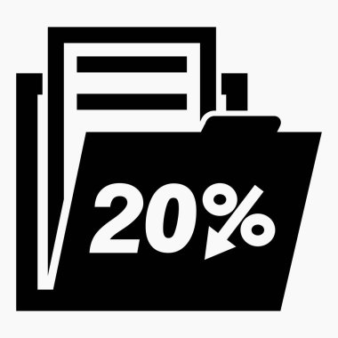 Menkul kıymetlerde% 20 azalma. Hisse fiyatlarında düşüş. Şirket tahvillerinin düşüşü. Gelir azalıyor. Sigorta indirimi. Vektör simgesi.