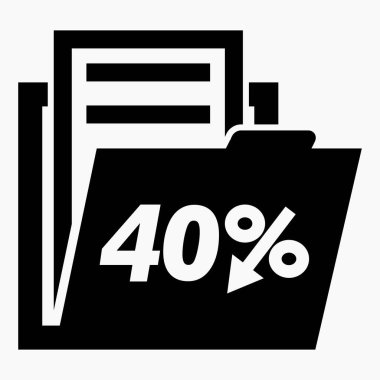 Menkul kıymetlerde% 40 düşüş. Hisse fiyatlarında düşüş. Şirket tahvillerinin düşüşü. Gelir azalıyor. Sigorta indirimi. Vektör simgesi.