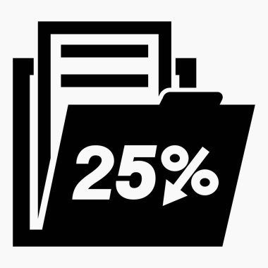 Menkul kıymetlerde% 25 azalma. Hisse fiyatlarında düşüş. Şirket tahvillerinin düşüşü. Gelir azalıyor. Sigorta indirimi. Vektör simgesi.