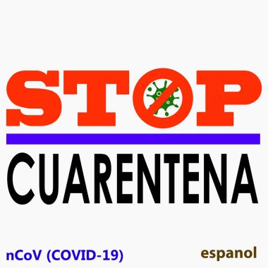 Simge durdurma koronovirüsü kırmızısı. Karantinaya alın. SARS-CoV-2 enfeksiyonu. Salgın COVID 19. Bakteri tasviri. Gribin nedensel faktörünün figürü. Vektör simgesi