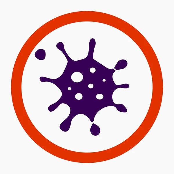 Coronavirus Stop Icon Sars Cov Infection Pandemic Covid Illustration Bacteria — Vetor de Stock