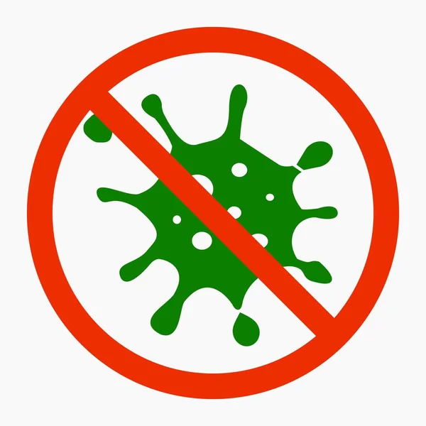 Coronavirus Stop Icon Sars Cov Infection Pandemic Covid Illustration Bacteria — Stock Vector
