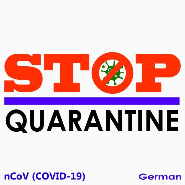 Icon Stop Coronavirus German 코로나 바이러스 Sars Cov 세계적 유행병 — 스톡 벡터