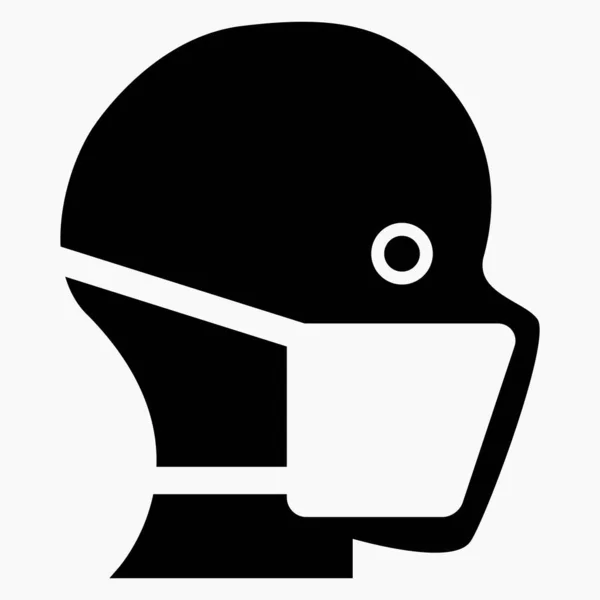Ikona Masky Lékařská Maska Ochrana Zdravotníka Dýchací Přístroj Ochranné Prostředky — Stockový vektor