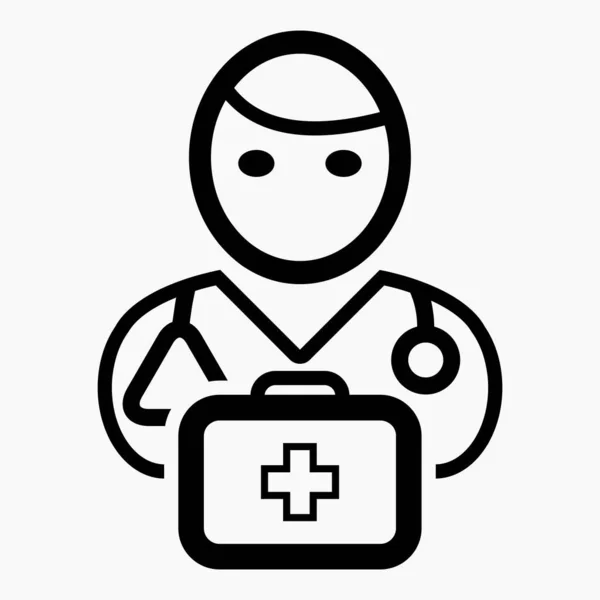 Икона Доктора Медицинский Работник Иллюстрация Медицинского Персонала Сестра Рисование Лекарств — стоковый вектор