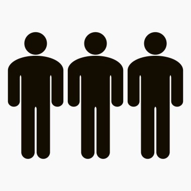 İnsan grubu simgesi. İşçilerin toplantısı. Konferans. Kalabalık. Vektör simgesi.