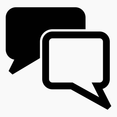 Yeni sohbet simgesi. İnsanlar arasındaki yazışmalar. Sosyal ağlarda iletişim. İzole edilmiş vektör işareti gösterimi.