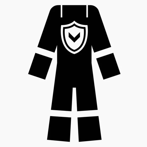 Schutzanzug Coronavirus Schutz Medizinische Ausstattung Arbeitskleidung Schutzausrüstung Vektorsymbol — Stockvektor