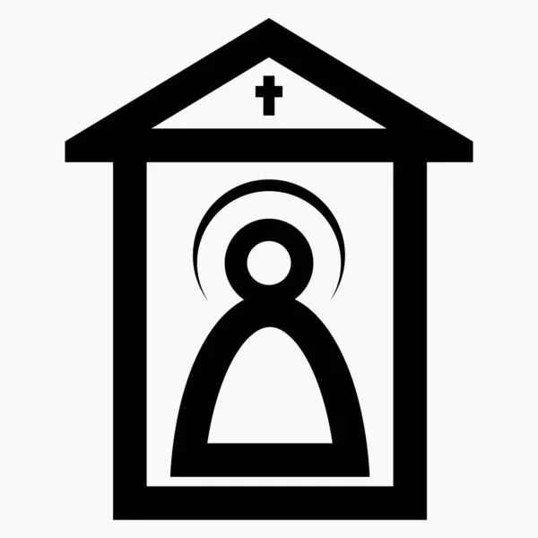 教会のアイコン 教会用品のイラスト 象徴性だ 神社だ タバナクル ベクトルアイコン — ストックベクタ