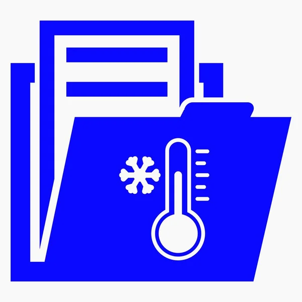 Folder Thermometer Icon Weather Station Technical Documentation Temperature Archive Weather — стоковый вектор