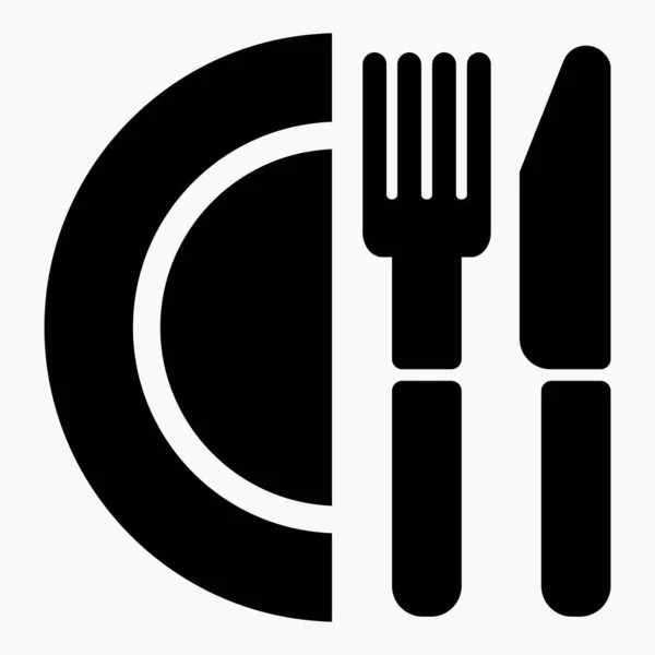 Des Couverts Une Cuillère Une Fourchette Assiette Illustration Café Menu — Image vectorielle