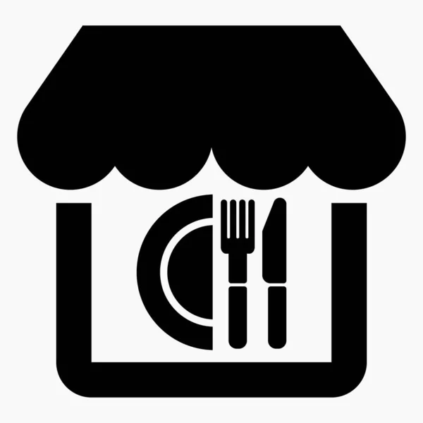 Kavárna Pokoj Restauraci Bistru Obchod Potravinami Ikona Vektoru — Stockový vektor