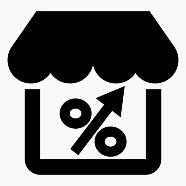 Steigern Sie Die Verkäufe Den Geschäften Ladenbau Und Prozentuale Erhöhung — Stockvektor