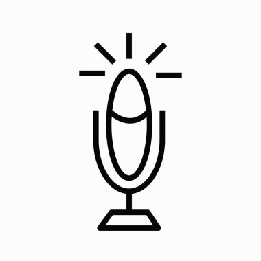 Moda tarzında güzel bir mikrofon ikonu. Mikrofon simgesi vektör illüstrasyonu.