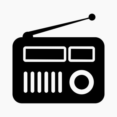 Yeni radyo ikonu silueti. Vektör simgesi.