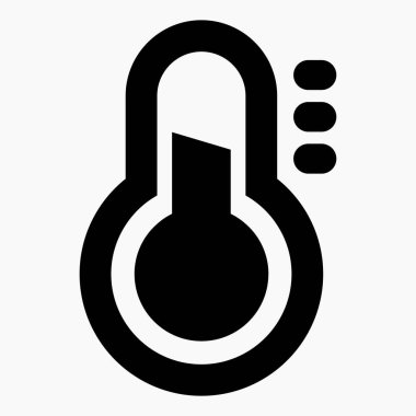 Düz bir termometrenin görüntüsü. Vektör simgesi.